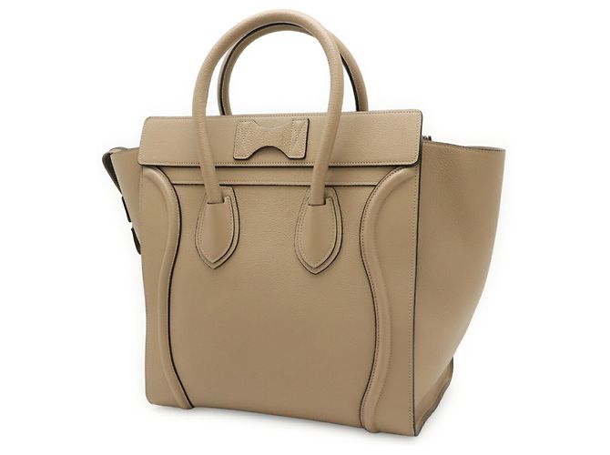 Céline Borsa Tote Celine Luggage Mini Shopper Beige - vista 3