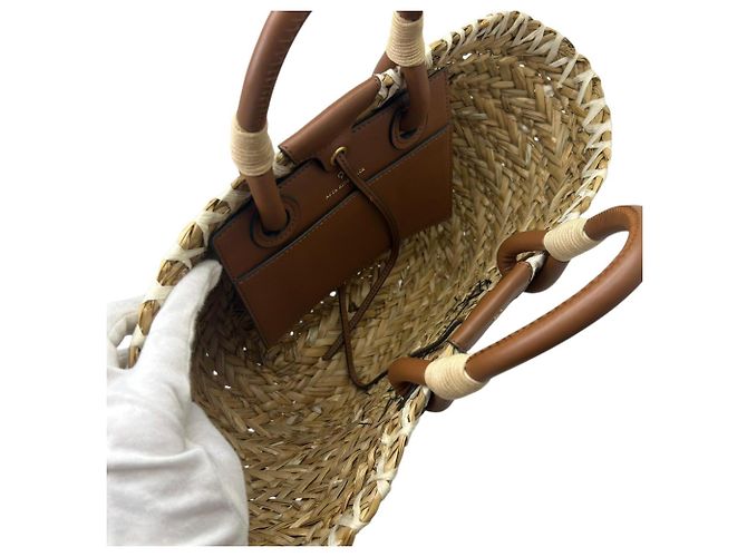 Borsa Anya Hindmarch Small Basket Rope Eyes in rafia - vista 10