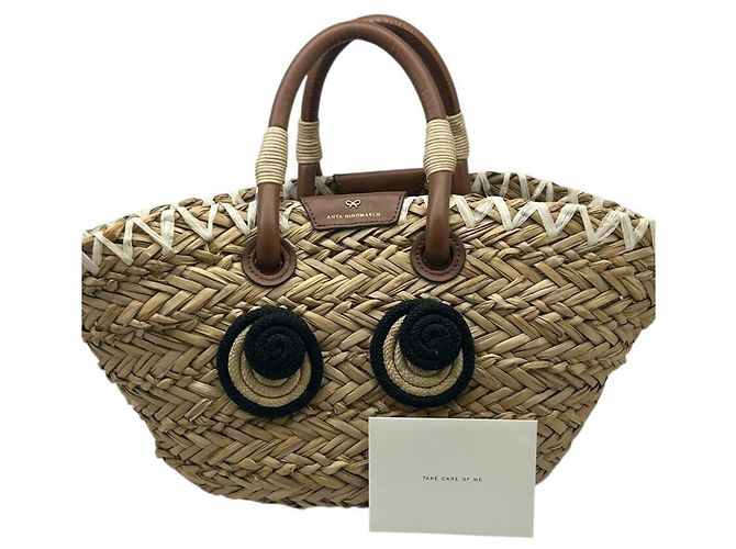 Borsa Anya Hindmarch Small Basket Rope Eyes in rafia - vista 11