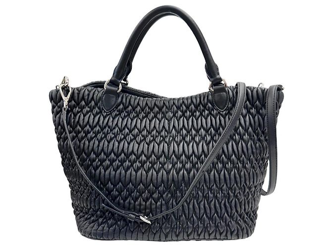 Borsa Miu Miu Matelassé Nappa Crystal Rhinestone Nero - vista 2