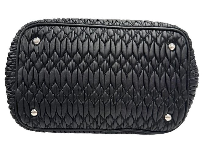 Borsa Miu Miu Matelassé Nappa Crystal Rhinestone Nero - vista 5