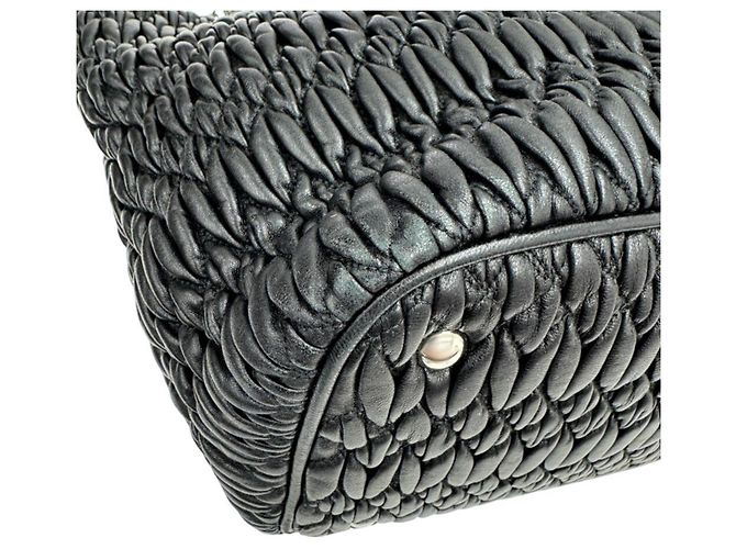 Borsa Miu Miu Matelassé Nappa Crystal Rhinestone Nero - vista 6