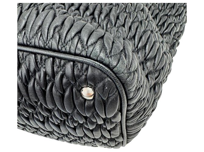 Borsa Miu Miu Matelassé Nappa Crystal Rhinestone Nero - vista 7