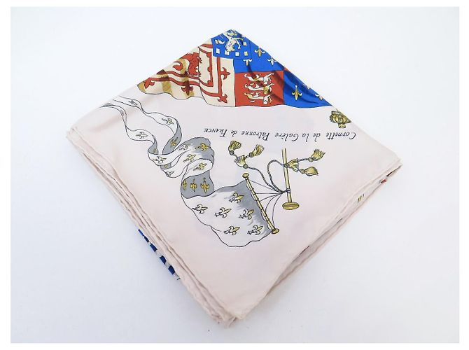 Hermès FULAR VINTAGE HERMES PAVOIS 1ª EDIZIONE 1964 LEDOUX CARRÉ 90 SETA Bianco - vista 15