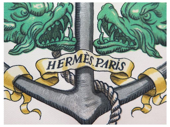 Hermès FULAR VINTAGE HERMES PAVOIS 1ª EDIZIONE 1964 LEDOUX CARRÉ 90 SETA Bianco - vista 8