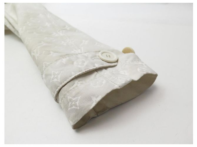 ABRIGO TRENCH LOUIS VUITTON MONOGRAMA LOGO CREMA S 36 Crudo - vista 10