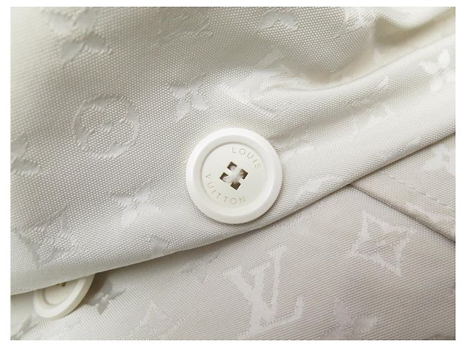 ABRIGO TRENCH LOUIS VUITTON MONOGRAMA LOGO CREMA S 36 Crudo - vista 11