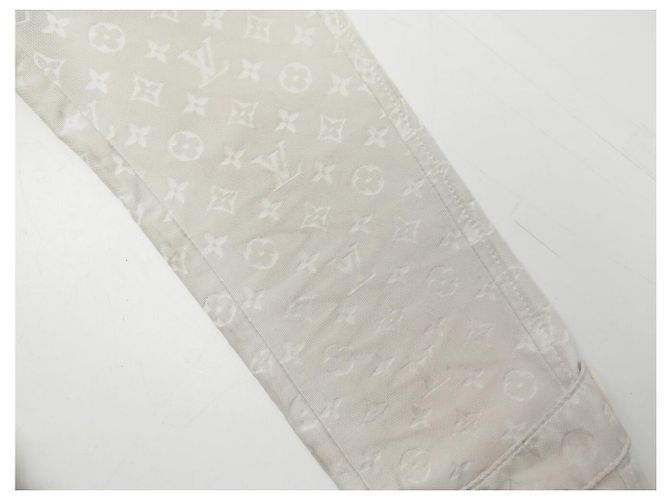 ABRIGO TRENCH LOUIS VUITTON MONOGRAMA LOGO CREMA S 36 Crudo - vista 13