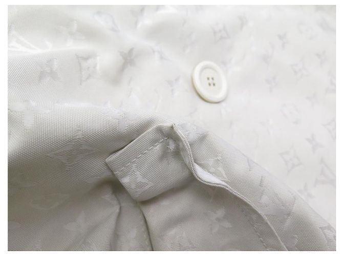 ABRIGO TRENCH LOUIS VUITTON MONOGRAMA LOGO CREMA S 36 Crudo - vista 15