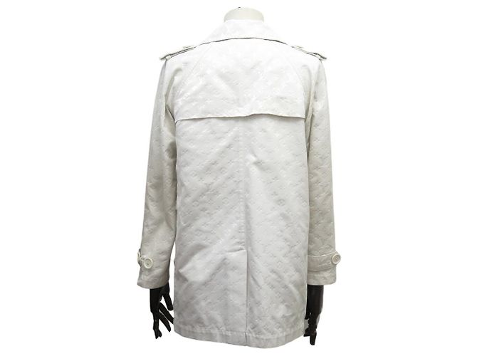 ABRIGO TRENCH LOUIS VUITTON MONOGRAMA LOGO CREMA S 36 Crudo - vista 3