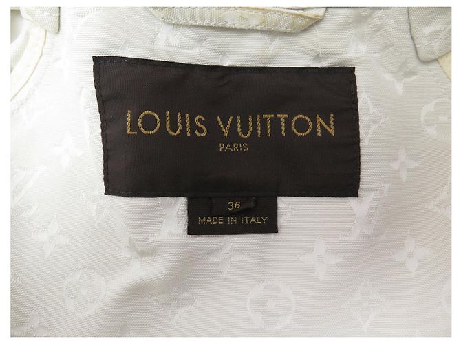 ABRIGO TRENCH LOUIS VUITTON MONOGRAMA LOGO CREMA S 36 Crudo - vista 5