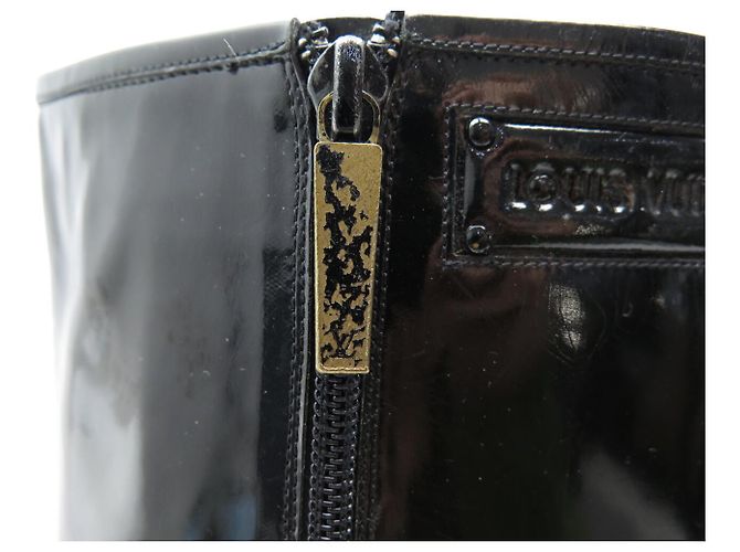 BOTAS LOUIS VUITTON SILHOUETTE 38 PUNTA CUADRADA CUERO NEGRO - vista 10