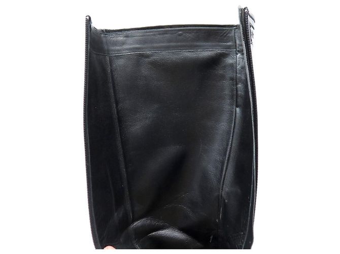 BOTAS LOUIS VUITTON SILHOUETTE 38 PUNTA CUADRADA CUERO NEGRO - vista 11