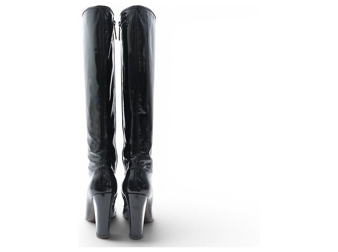BOTAS LOUIS VUITTON SILHOUETTE 38 PUNTA CUADRADA CUERO NEGRO - vista 5