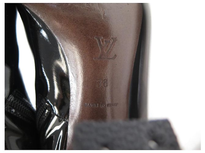 BOTAS LOUIS VUITTON SILHOUETTE 38 PUNTA CUADRADA CUERO NEGRO - vista 7