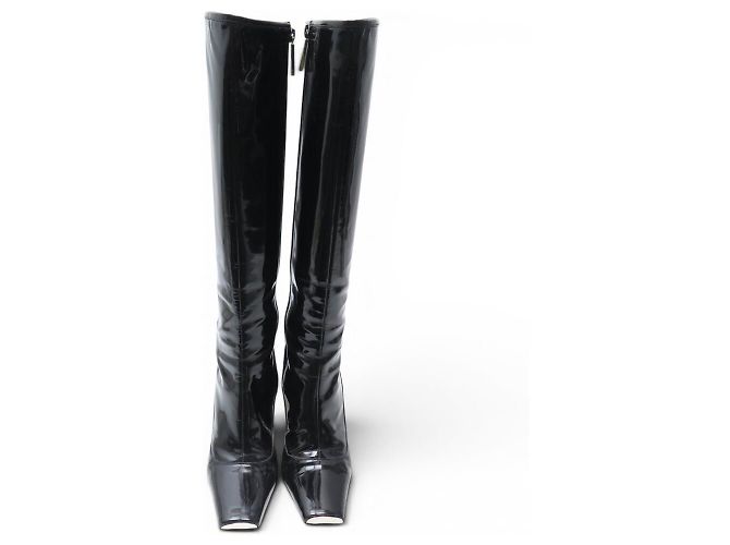 BOTAS LOUIS VUITTON SILHOUETTE 38 PUNTA CUADRADA CUERO NEGRO - vista 8