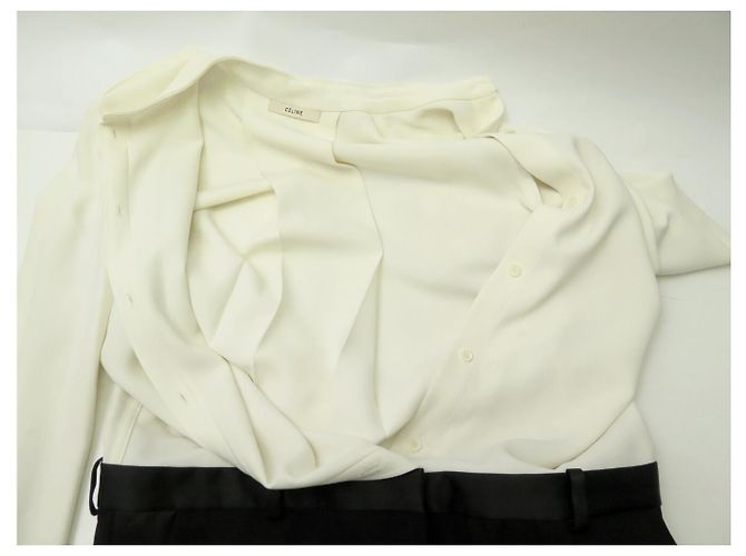 Céline NUOVO COMBINAZIONE PANTALONE CELINE CAMICIA 40 M NERO BIANCO LANA - vista 4