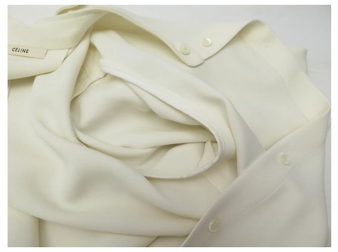 Céline NUOVO COMBINAZIONE PANTALONE CELINE CAMICIA 40 M NERO BIANCO LANA - vista 6