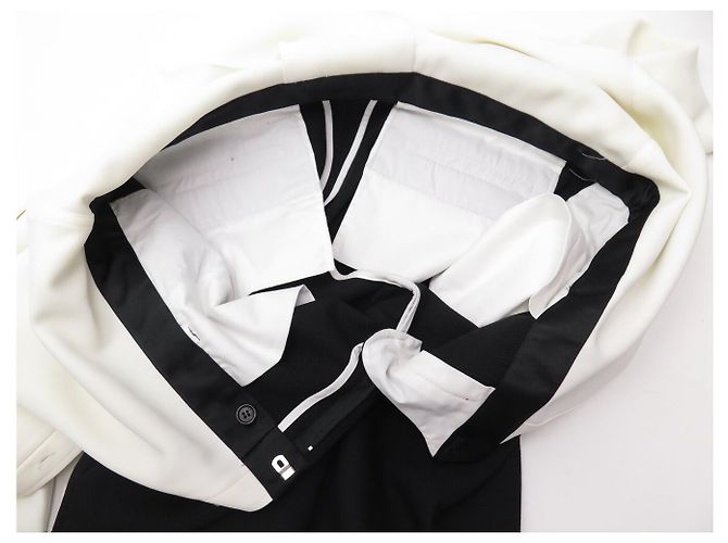 Céline NUOVO COMBINAZIONE PANTALONE CELINE CAMICIA 40 M NERO BIANCO LANA - vista 7