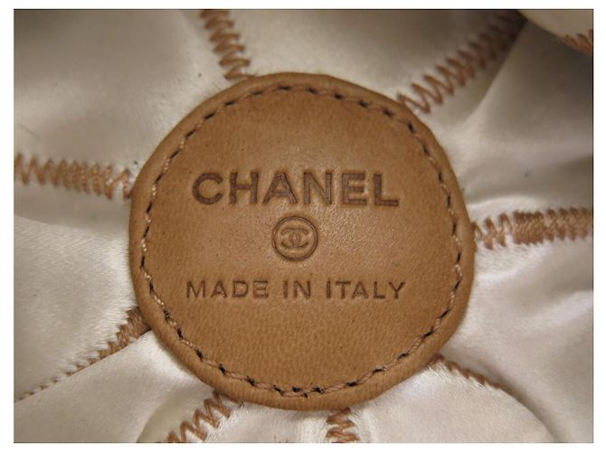 CHANEL BOURSE CORDON A22054 CLUTCH IN PELLE BEIGE BORSA A MANO - vista 11