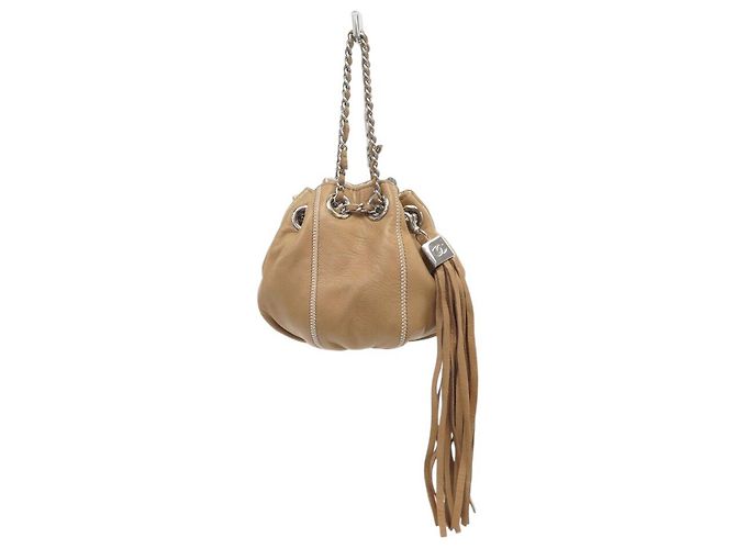 CHANEL BOURSE CORDON A22054 CLUTCH IN PELLE BEIGE BORSA A MANO - vista 2