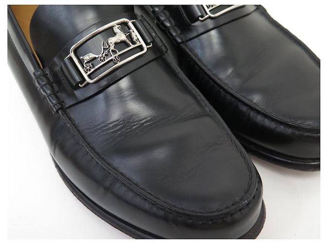 Hermès MOCASSINI HERMES TENOR H202923 43 PELLE NERA Nero - vista 12