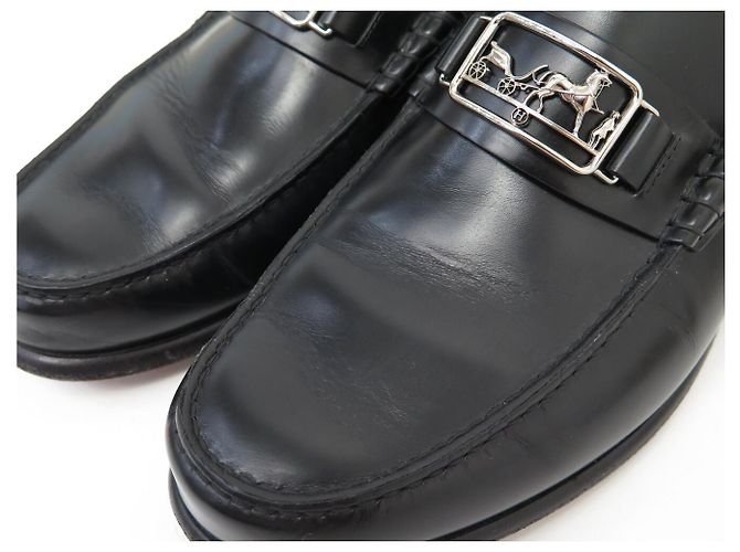 Hermès MOCASSINI HERMES TENOR H202923 43 PELLE NERA Nero - vista 13