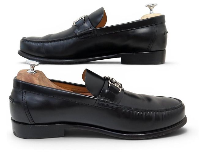 Hermès MOCASSINI HERMES TENOR H202923 43 PELLE NERA Nero - vista 2