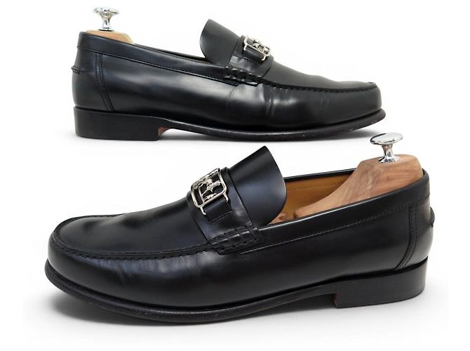 Hermès MOCASSINI HERMES TENOR H202923 43 PELLE NERA Nero - vista 3