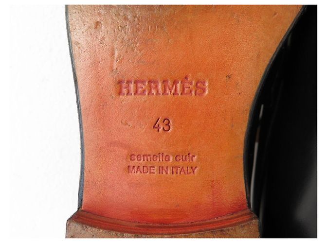 Hermès MOCASSINI HERMES TENOR H202923 43 PELLE NERA Nero - vista 7