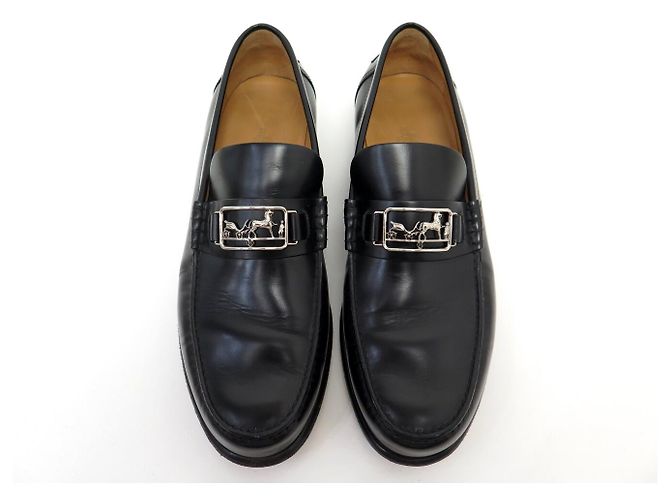 Hermès MOCASSINI HERMES TENOR H202923 43 PELLE NERA Nero - vista 8
