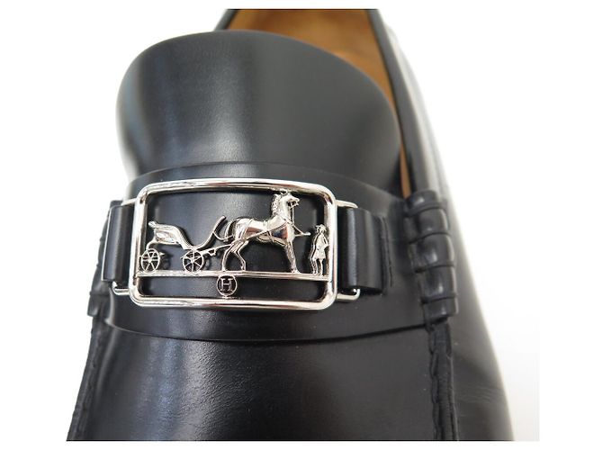 Hermès MOCASSINI HERMES TENOR H202923 43 PELLE NERA Nero - vista 9