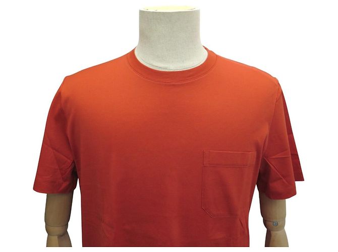 Hermès NEUF TSHIRT HERMES HOMME TAILLE L M 48 EN COTON ORANGE HAUT COTTON MEN TOP - vue 2