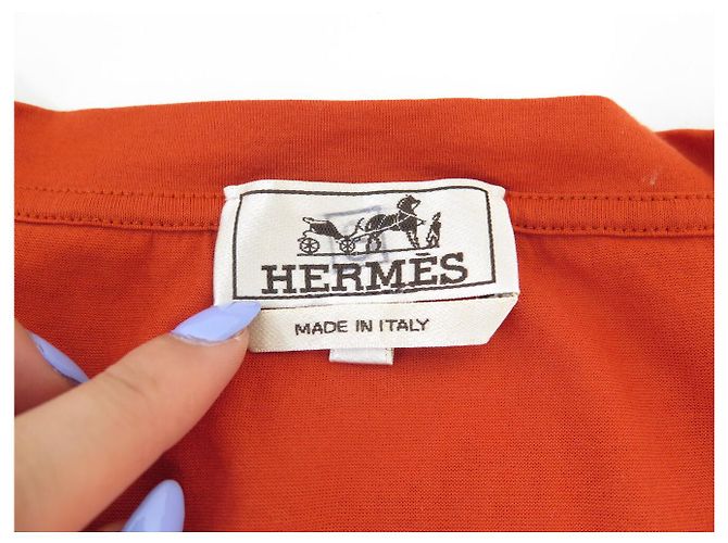 Hermès NEUF TSHIRT HERMES HOMME TAILLE L M 48 EN COTON ORANGE HAUT COTTON MEN TOP - vue 5