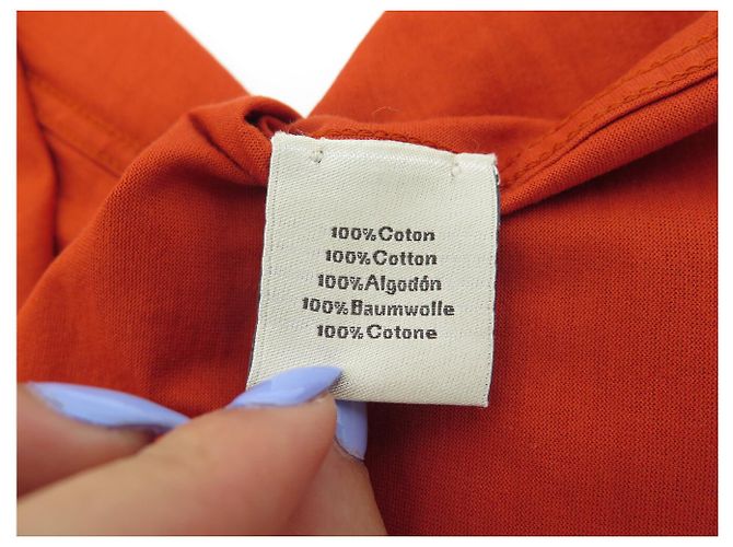 Hermès NEUF TSHIRT HERMES HOMME TAILLE L M 48 EN COTON ORANGE HAUT COTTON MEN TOP - vue 8