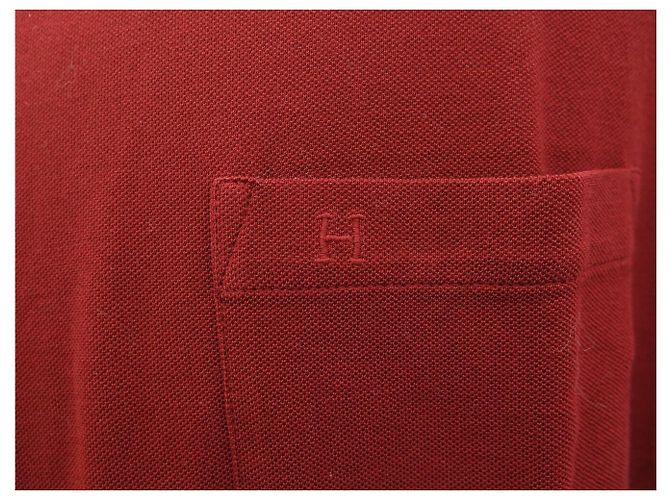 Hermès NUEVA CAMISETA HERMES BORDADO H H072025HA M 48 ALGODÓN ROJO TOP HOMBRE - vista 4