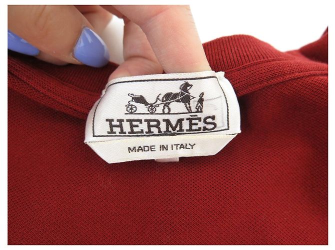 Hermès NUEVA CAMISETA HERMES BORDADO H H072025HA M 48 ALGODÓN ROJO TOP HOMBRE - vista 6