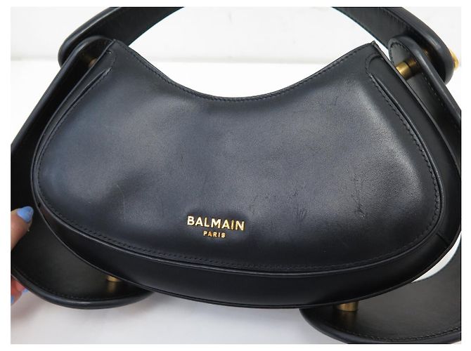 BORSA BALMAIN JOLIE MADAME MEDIUM NERA PELLE NERA TRACCOLLA HAND BAG Nero - vista 13
