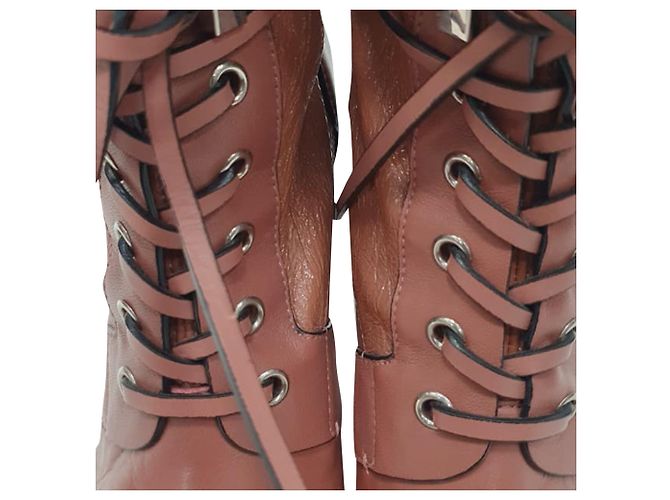 Stivaletti stringati Veruka di Stuart Weitzman in pelle Rose Pink Marrone Rosa - vista 11