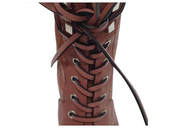 Stivaletti stringati Veruka di Stuart Weitzman in pelle Rose Pink Marrone Rosa - vista 12