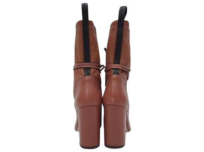Stivaletti stringati Veruka di Stuart Weitzman in pelle Rose Pink Marrone Rosa - vista 3