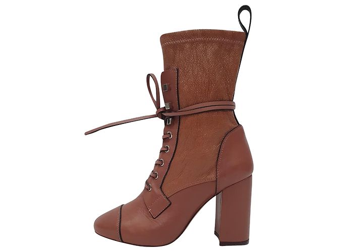 Stivaletti stringati Veruka di Stuart Weitzman in pelle Rose Pink Marrone Rosa - vista 4