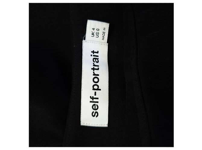 Self portrait Self-Portrait Mini-Skort aus Krepp in Schwarz Polyester - Ansicht 3