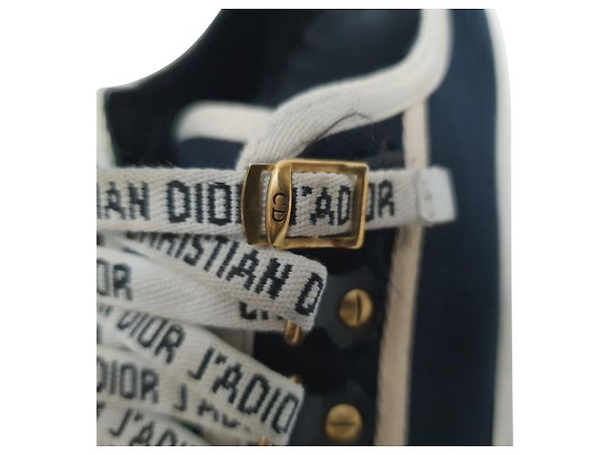 Dior Walk 'n' Dior Sneaker aus Navy Blue Baumwolle Blau Marineblau - Ansicht 15