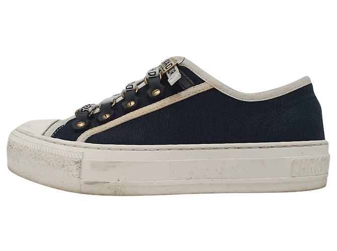 Dior Walk 'n' Dior Sneaker aus Navy Blue Baumwolle Blau Marineblau - Ansicht 4