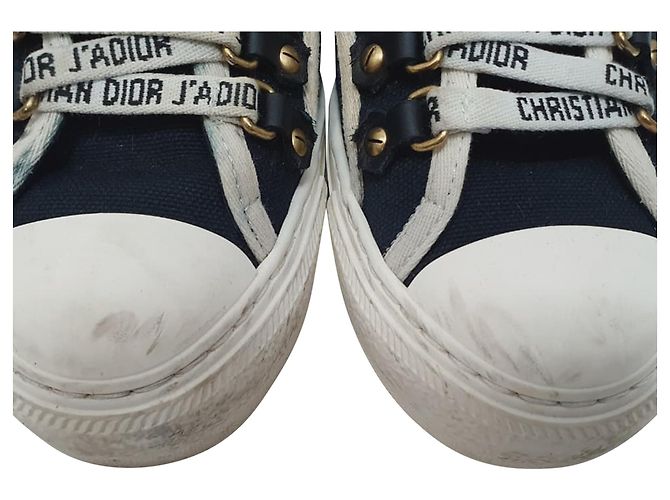 Dior Walk 'n' Dior Sneaker aus Navy Blue Baumwolle Blau Marineblau - Ansicht 7