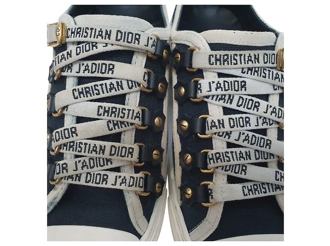 Dior Walk 'n' Dior Sneaker aus Navy Blue Baumwolle Blau Marineblau - Ansicht 8