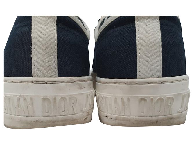 Dior Walk 'n' Dior Sneaker aus Navy Blue Baumwolle Blau Marineblau - Ansicht 9