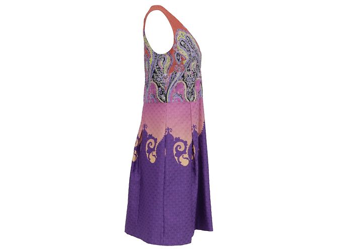 Abito a trapezio senza maniche con scollo a V Etro in poliammide multicolore - vista 3
