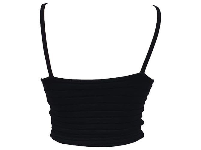 Autre Marque Top a canotta Dion Lee Central Chain in viscosa nera Nero - vista 3
